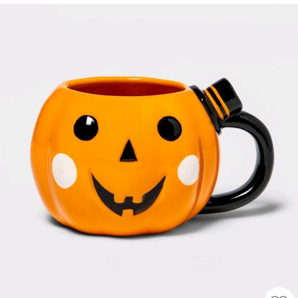 Larger 🎃 10 oz HYDE and EEK! Pumpkin head w/Top Hat Mug Stoneware